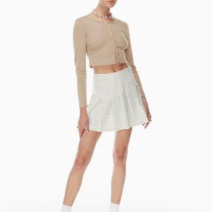 ARITZIA TAUPE CROPPED LONG SLEEVE CARDIGAN